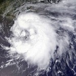 Tropical Storm Edouard near the Texas-Louisiana coast in 2008