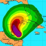 Hurricane Rina storm force wind projections as of 7 AM EDT. Click image for latest form the National Hurricane Center
