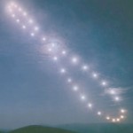 Solar noon marked voder the course of a single year as seen from the Urkraine. The figure is called an Analemma, featured on APoD