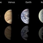 The first detected “mini-Earth” and an Earth-sized planet with a water-vapour atmosphere are two of five planets found orbiting Kepler-20. Image: NASA/Ames/JPL-Caltech.