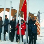 Ice cores drilled at Vostok. Vostok Station is seen in the background. Image courtesy of the Wiki, click for more info on Lake Vostok