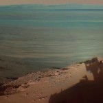 Mars rover Oppotunuty captures its own shadow on the rim of Endeavour Crater. Image credit NASA/JPL