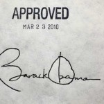 Presidential signature on the ACA. Click image for round up on Daily Kos. Obama and Romney scheduled to address the nation within the hour.