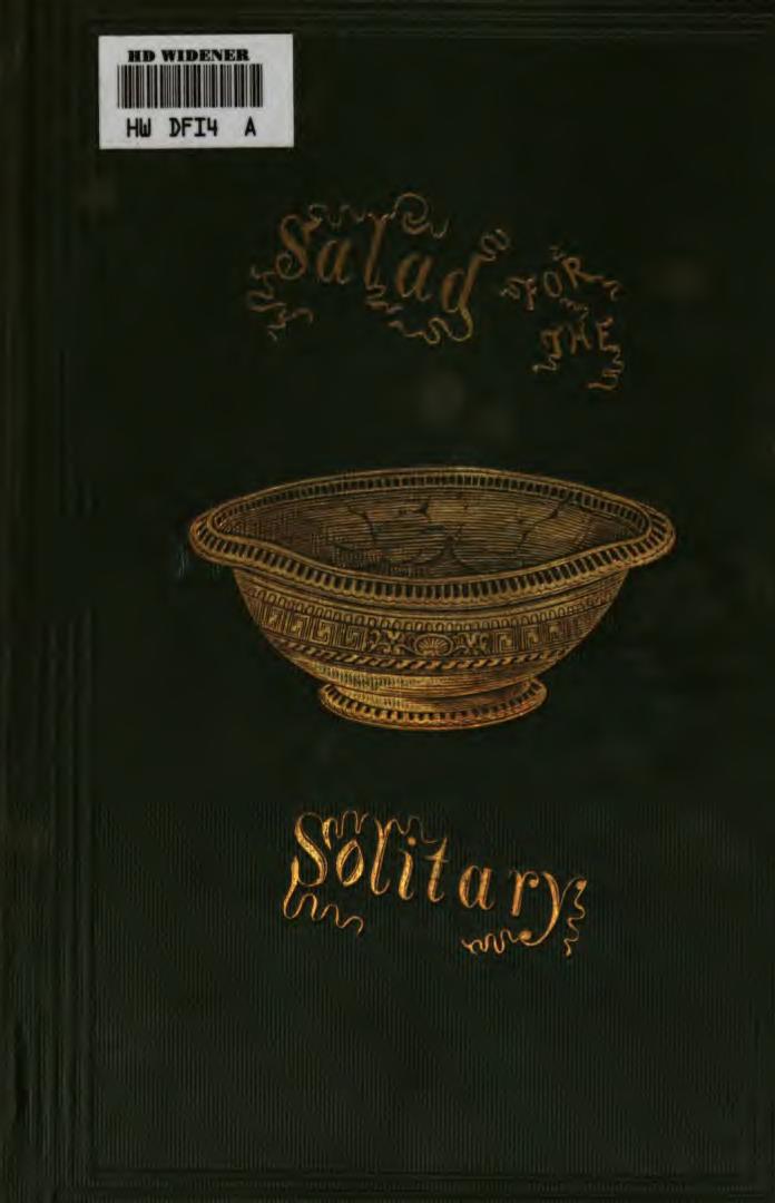 The Art of Book Design: Salad for the Solitary, by an Epicure