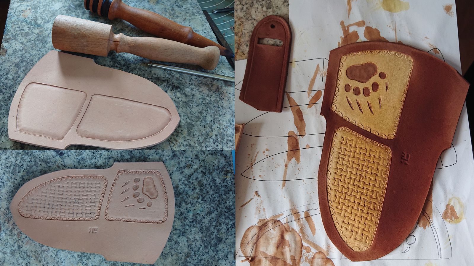 Project Badgermascus Part 10 Leather, Stomping, Dying…