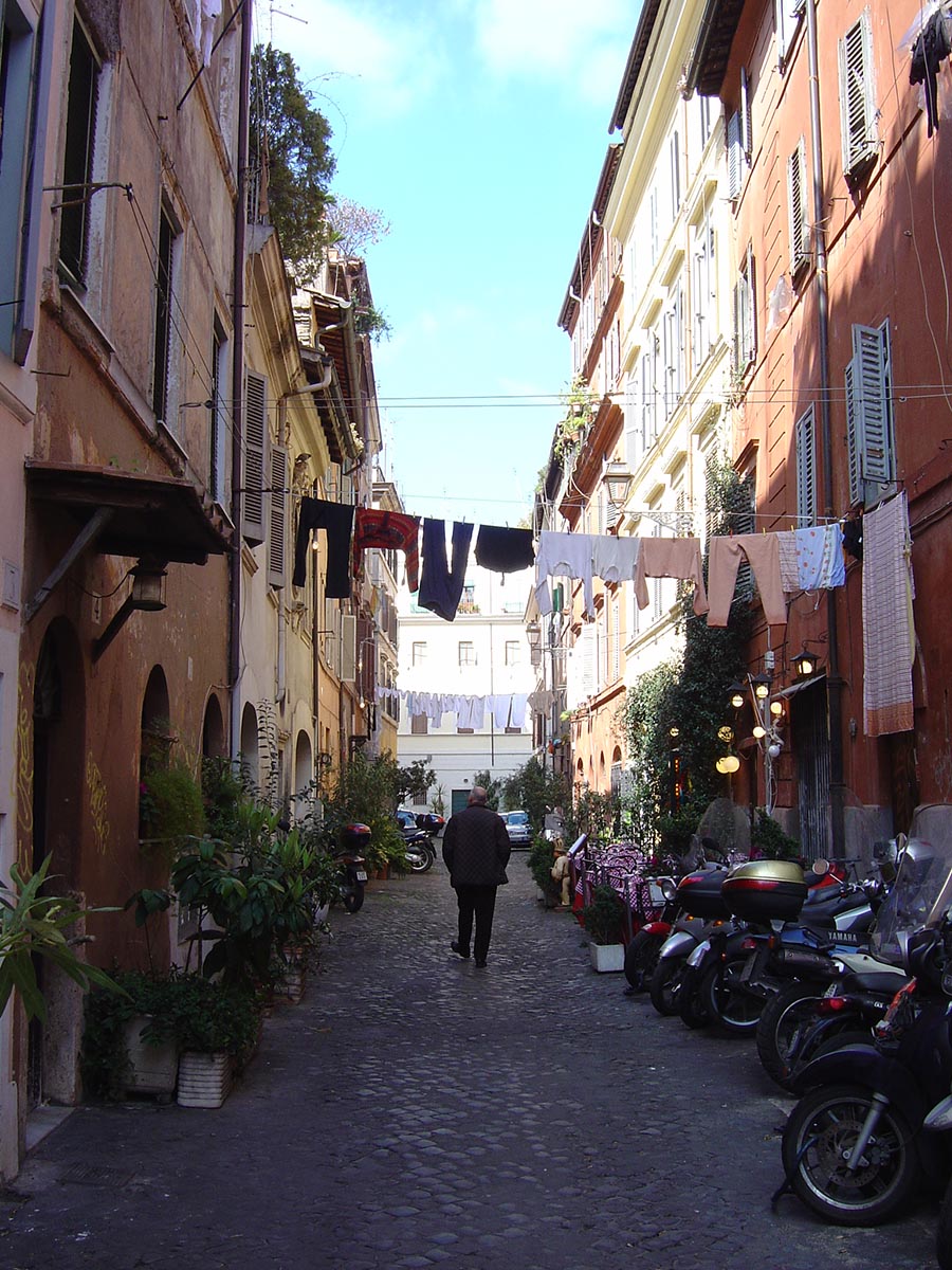 Drying clothes in a city