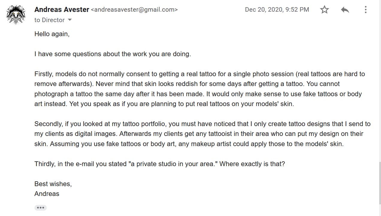 Calvin Klein Design Tattoo®” Scam Targeting Tattoo Artists