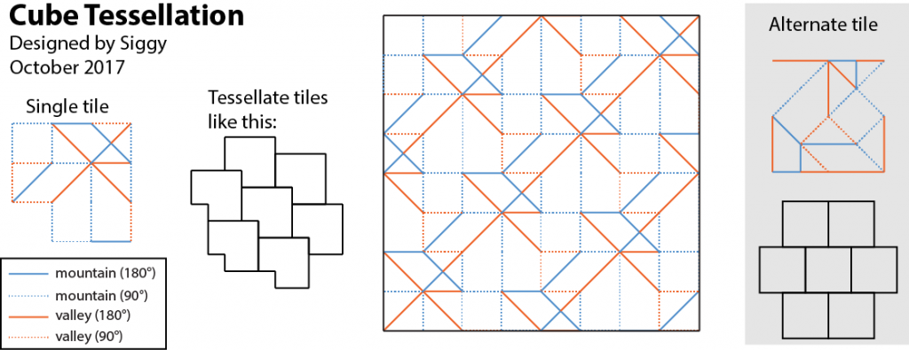 origami tessellation square puff