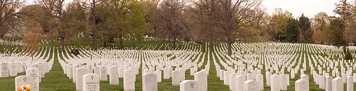 A panorama of the Arlington Cemetery