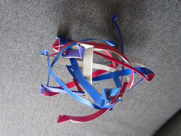 Icosahedral weave prototype in progress
