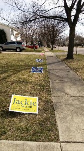 Knocked over signs