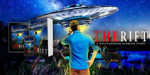 The Rift: A Bolingbrook Babbler Story. Tom Larsen is confused as he looks out at a UFO, an alien, and a weredeer.