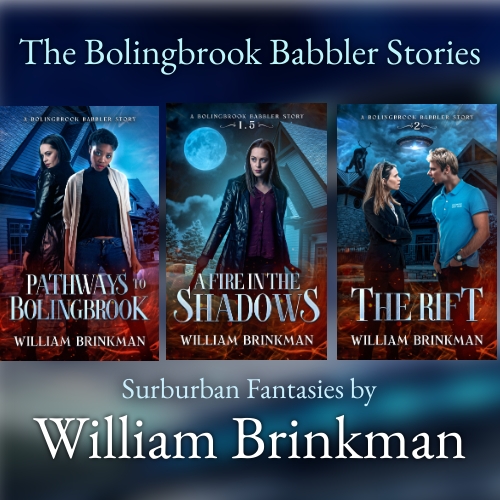 Picture of the three Babbler books, Pathways to Bolingbrook, A Fire in the Shadows, and The Rift.