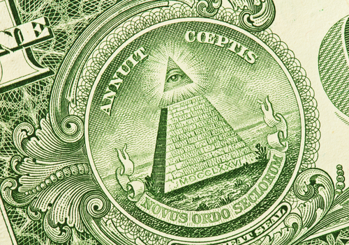 The "all seeing eye on the pyramid" from US dollar bills