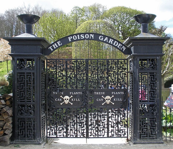 The gate to the Alnwick Poison Garden of poisonous plants