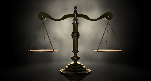 A set of balance scales