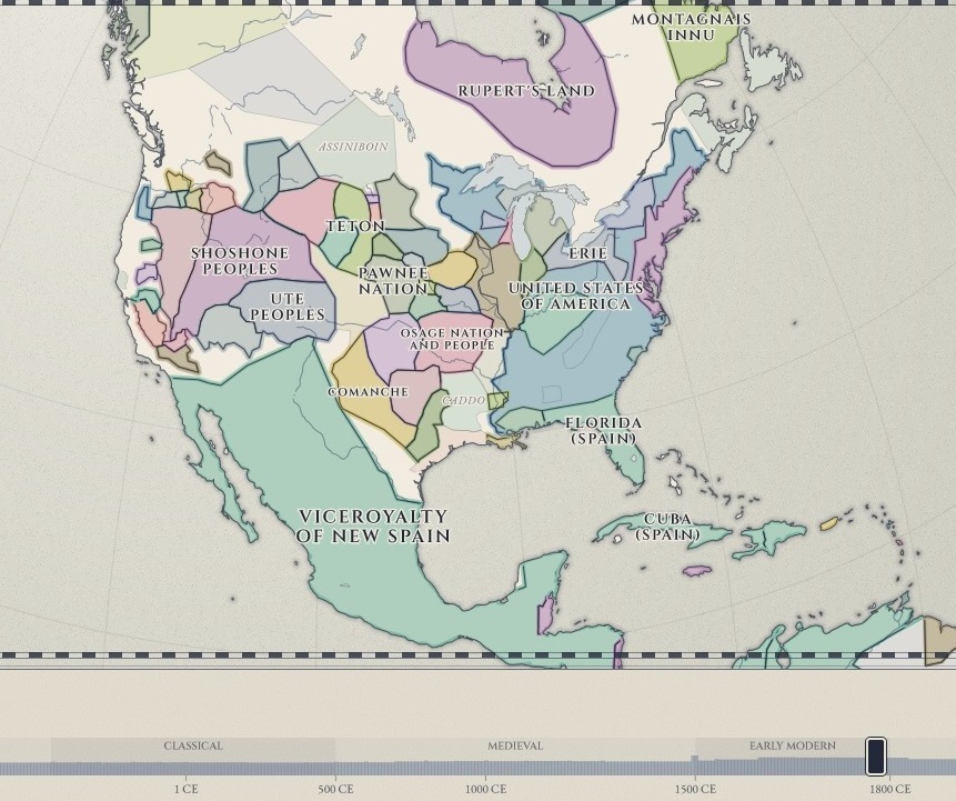 A map of North American political organization c.1800