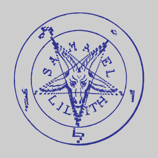 distorted goat head pentagram