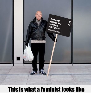 Patrick Stewart, feminist. His mother made 3 pounds 10 shillings for working a forty hour week in a weaving shed. She was also an abuse victim and he’s an anti-domestic violence advocate.