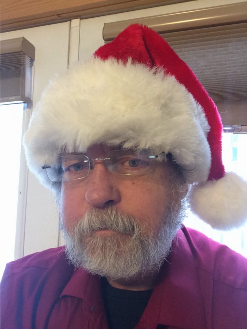 God-hating atheist wearing a Christmas hat, just like our Lord and Savior Jesus Christ would have worn.