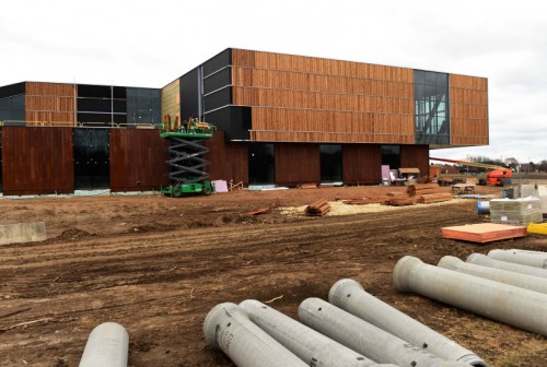 The new $64 milllion Bell Museum slated to open in the early summer of 2018 is  under construction on the University of Minnesota's St. Paul campus, Thursday, March 30, 2017. The building will feature products sourced sustainably in Minnesota, including white pine from Cass Lake; granite from Morton; Iron Range steel, and bird-safe glass from Owatonna  Scott Takushi / St. Paul Pioneer Press