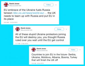 Several Tweets from "DavidJo52951945" about Ukraine. They have a heavy pro-Kremlin bias.