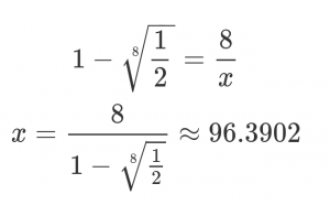 Calculating the number of new fakes necessary to maintain the same level of skepticism (about 93.3902)