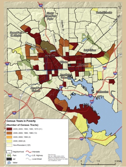 Baltimore Map, Persistent Poverty areas