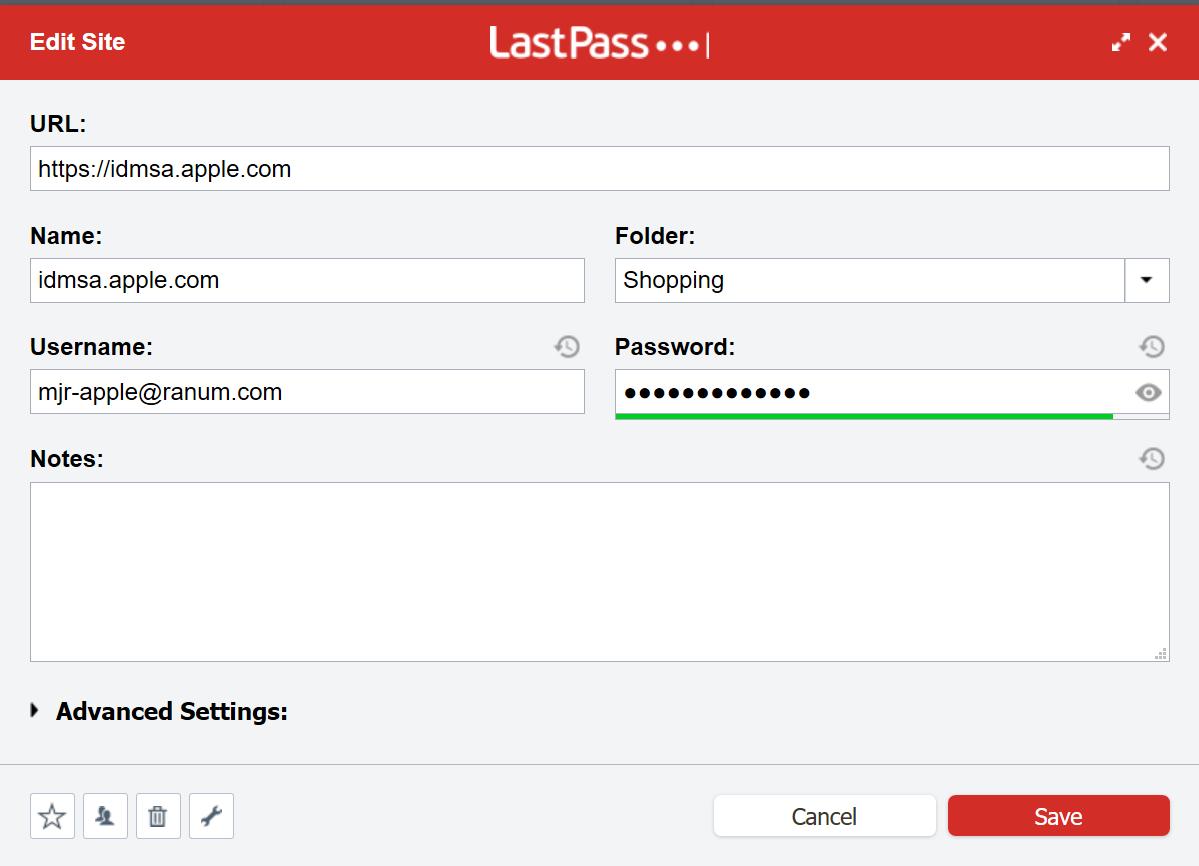 lastpass shared vault