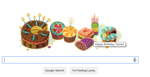 Google doodle birthday greetings just for me!
